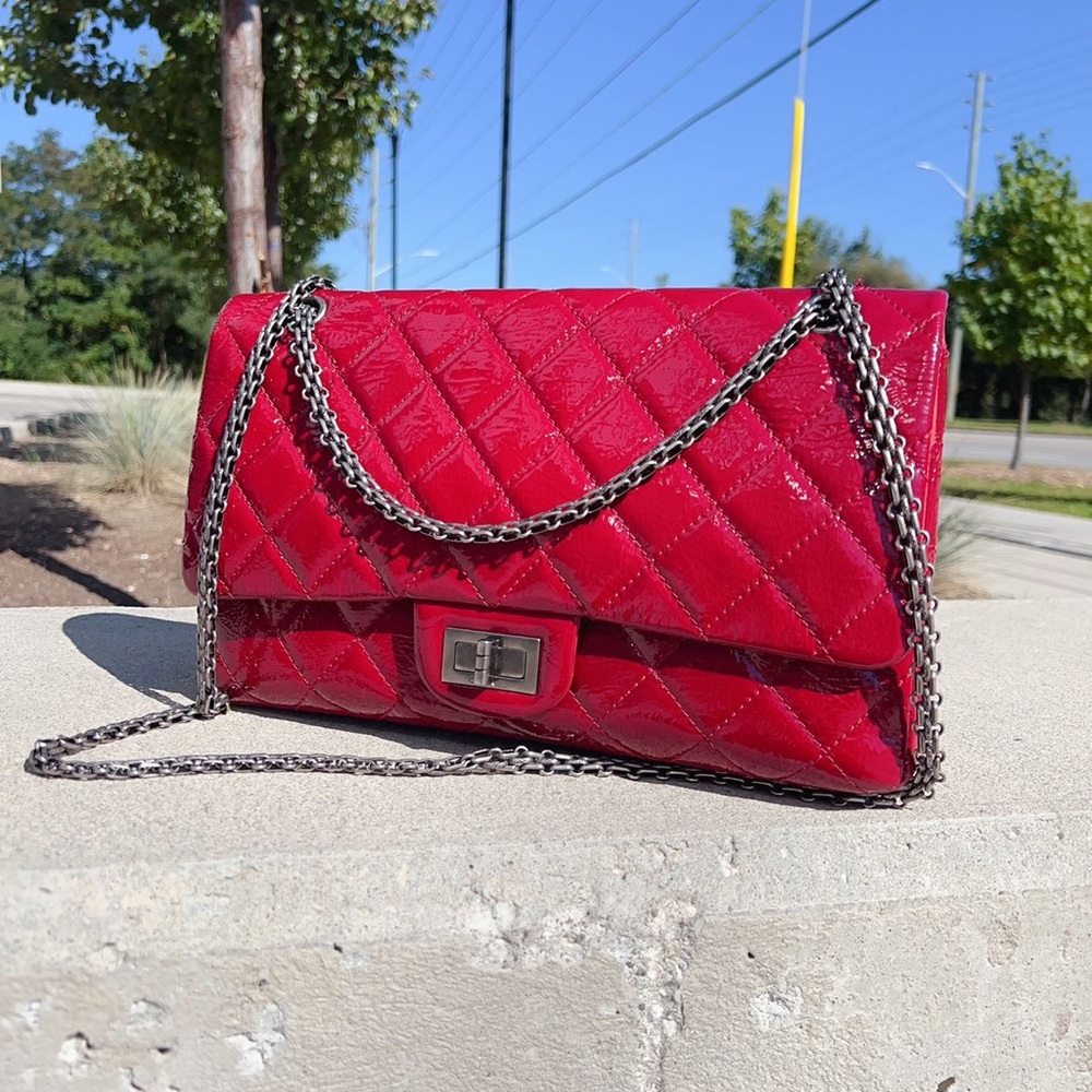 Chanel Reissue 227 Double Flap Bag Patent Red